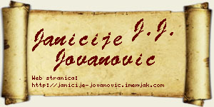 Janićije Jovanović vizit kartica